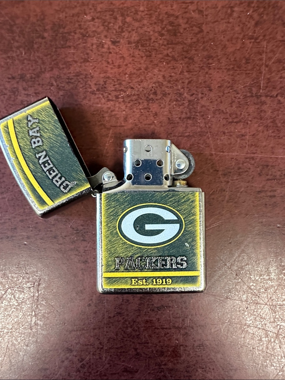 Branded Metal Lighter - Green & Yellow